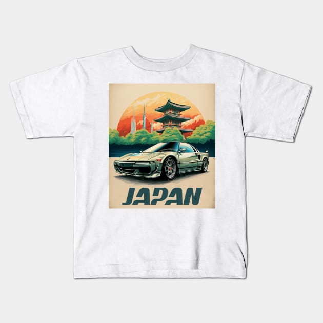 Japan Honda NSX Vintage Travel Art Poster Kids T-Shirt by OldTravelArt